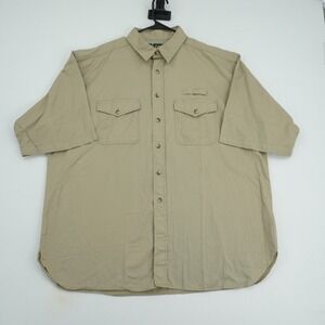 Land Rover Gear Shirt Mens XL Khaki Safari Utility Button Up Outdoor